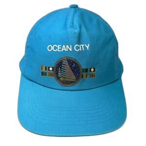 Sportcap 5 Panel Blue One Size Ocean City Sailboat Nautical Snapback Hat